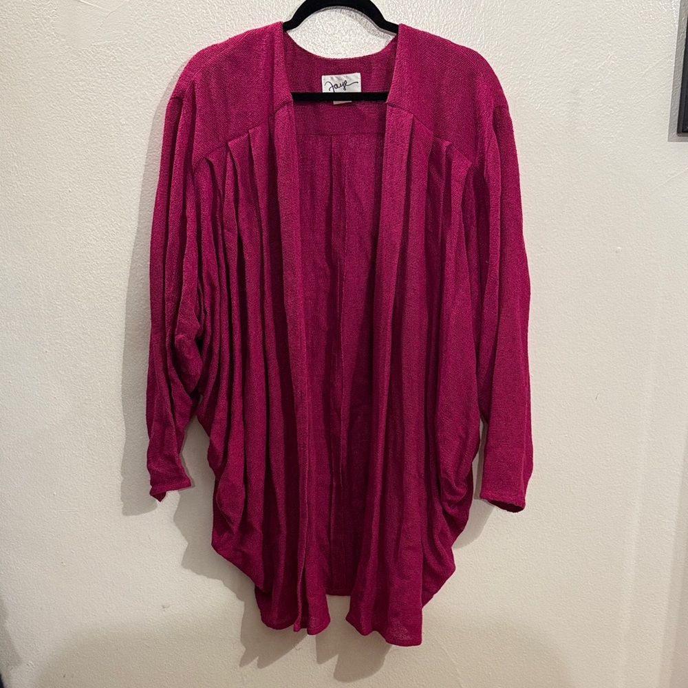 FAYE CALIFORNIA vintage Magenta Open Draped Cardigan
